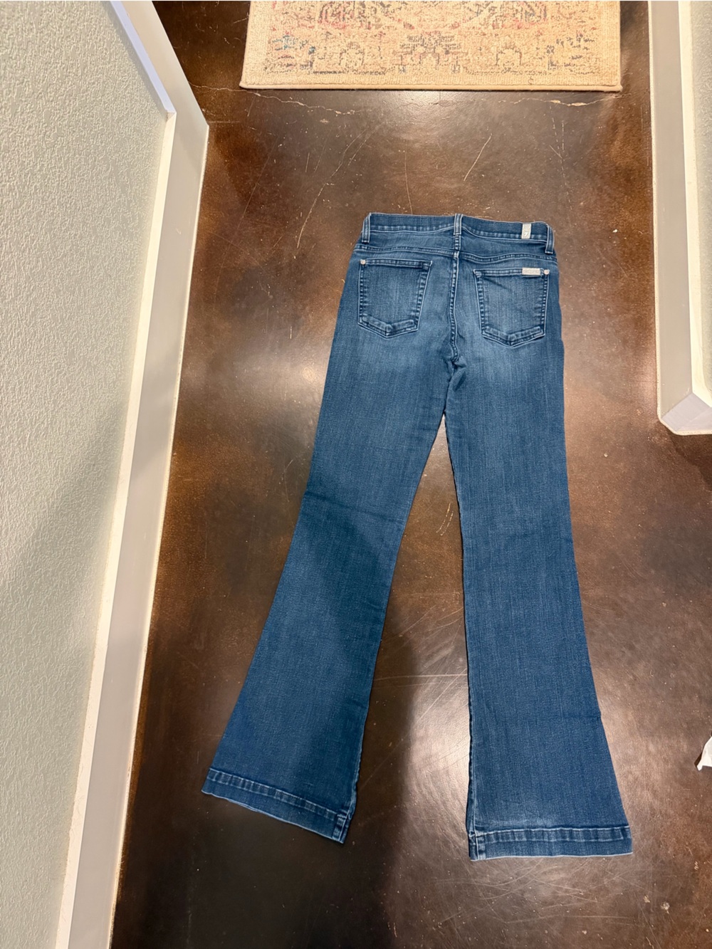 7 For All Mankind Women's Dark Blue Slim Trouser Jeans - Picture 3 of 5